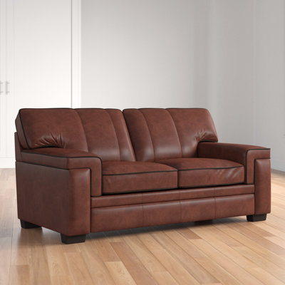 Causeuse en cuir véritable 67,5 po Cabott