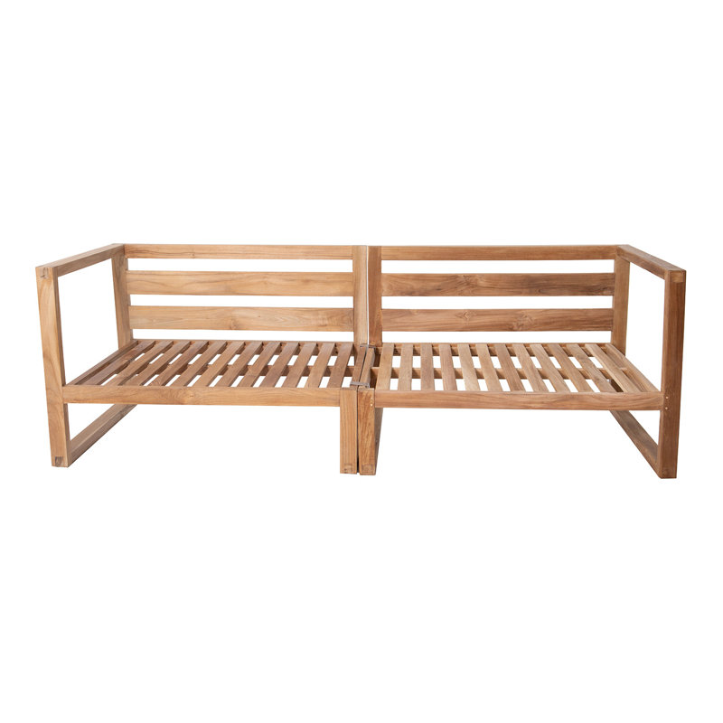 Venice Teak Outdoor Sofa with Sunbrella Cushions, Navy