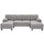 Canapé modulaire en U en chenille de 103,5 po avec méridienne double en U-1753899910