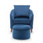 Upholstered Barrel Chair with Footstool-621097158