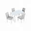 Ensemble de table de cuisine avec une table rectangulaire et 4 chaises rembourrées-570228888