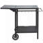 Chariot de salle à manger d'extérieur avec double tablette, table de préparation pour barbecue mobile, plateau de table en fer pliable multifonctionnel, chariots modulaires portables pour four à pizza, table de travail avec 2 roues, poignée de transp