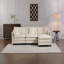 Canapé modulaire moderne à 3 sièges avec repose-pieds de 114,17 po avec coussins de taille, canapé symétrique rembourré à 3 places, canapé-lit avec méridienne pour salon, appartement, 2 couleurs