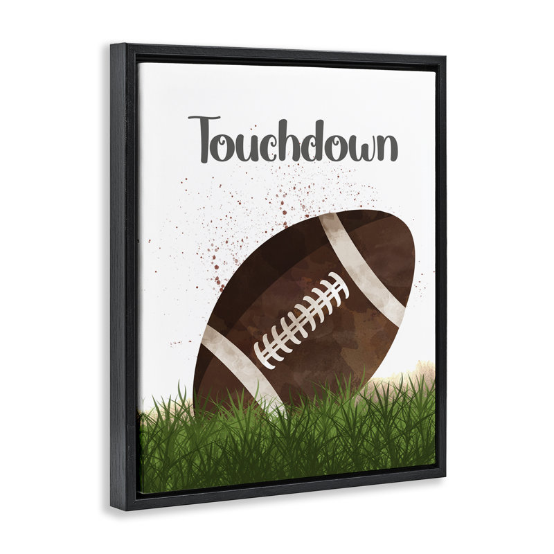Cadre flottant Have A Ball Touchdown, design par Christine Simpson Art, Cadre flottant noir de jais, H 21 po x l 17 po