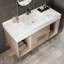 Meuble-lavabo flottant avec lavabo en céramique, meuble-lavabo mural 2 tiroirs et plateau en ardoise-893156114