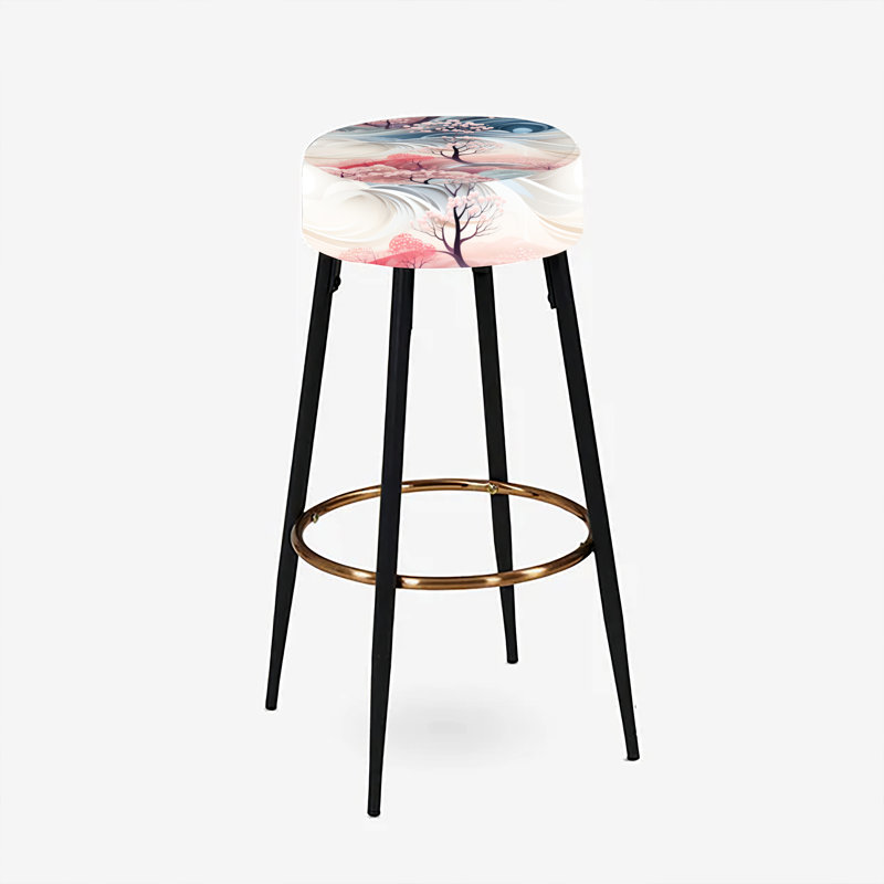 Serene Inner Journey Mediation - Ensemble de 2 tabourets de bar abstraits