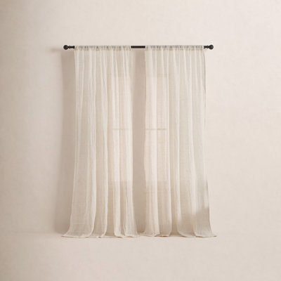Solid Semi-Sheer Curtain Panels