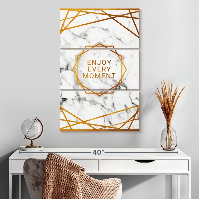 «Enjoy Every Moment», typographie géométrique, H 32 po x l 20 po