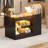 Walk-In Closet Island with 8 Drawers and Open Storage, 1-Shelf Chest with Tempered Glass Top, LED Light, Jewelry Storage