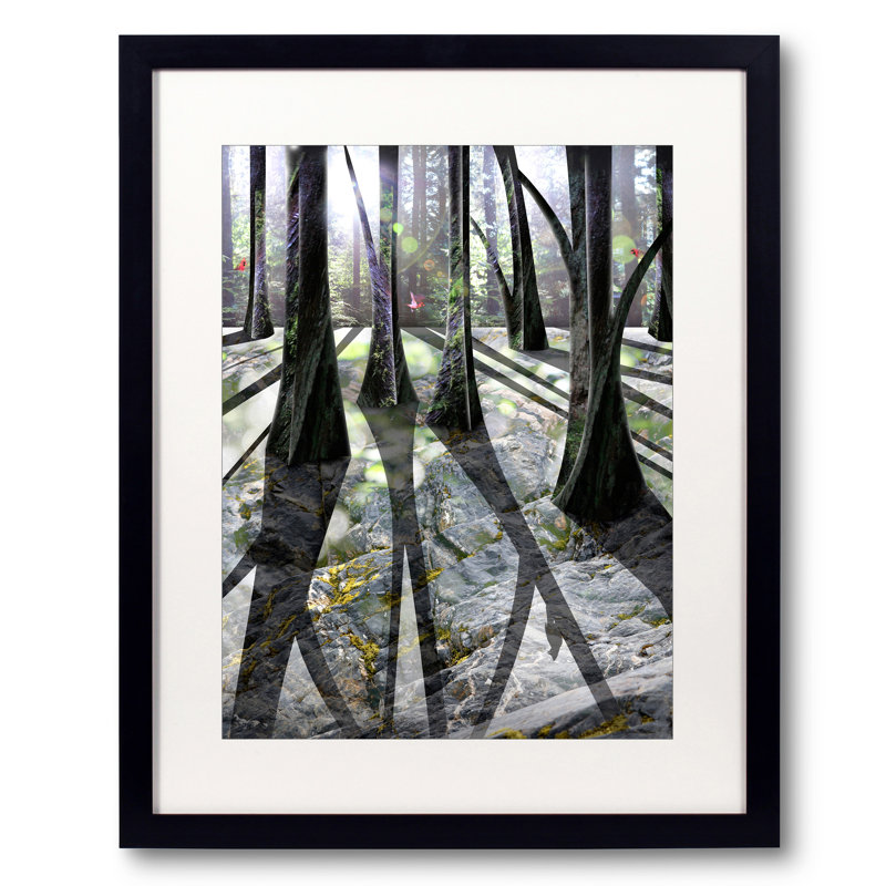 Through The Woods Print by Leslie Kell, Black Framed Paper, 20" H x 16" W