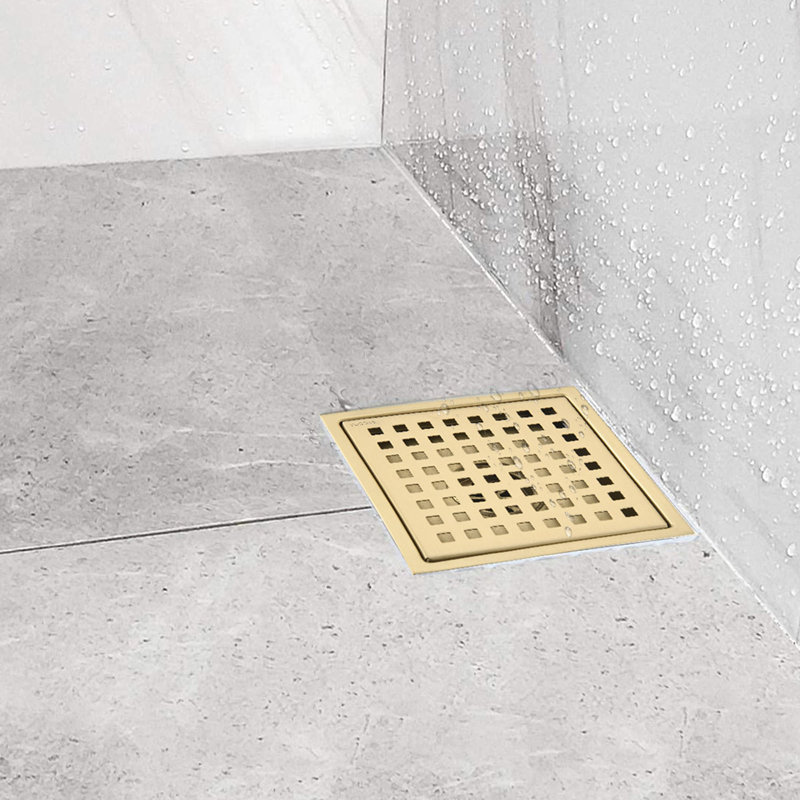 Drain de douche en acier inoxydable, Or brossé