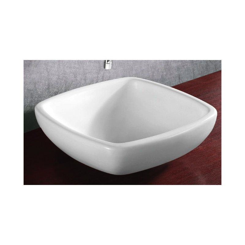 Caracalla Ceramica 17.52'' Glossy White Ceramic Square Bathroom Sink