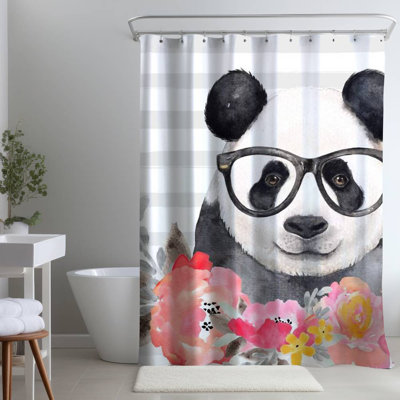 Shower Curtain CH1 – Polyester Shower Curtain, Dye Sublimation Print, 71" W × 74" L
