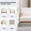 Fauteuil d'appoint rembourré de 26 po de largeur Mid-Century en bois massif avec coussin supplémentaire