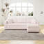 106.3" Soft  3-Person Sofa. Matches 30.7" Ottoman With Hydraulic Lift. Comfortable & Stylish. For Bedroom Light Pink.