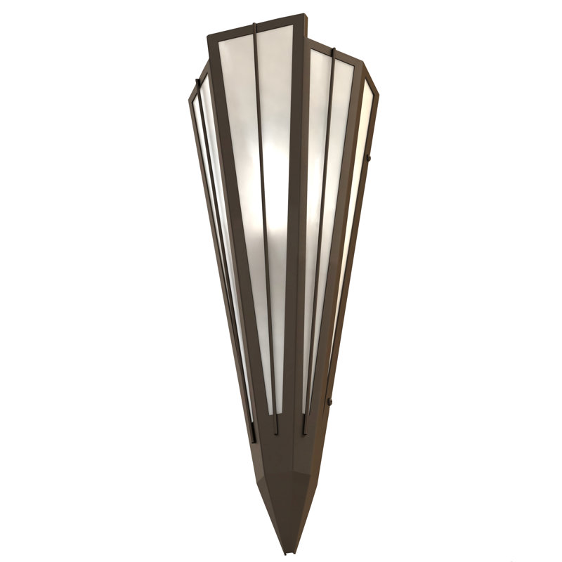 Brum 1 - Light Flush Mounted Sconce, Oil Rubbed Bronze, White Art