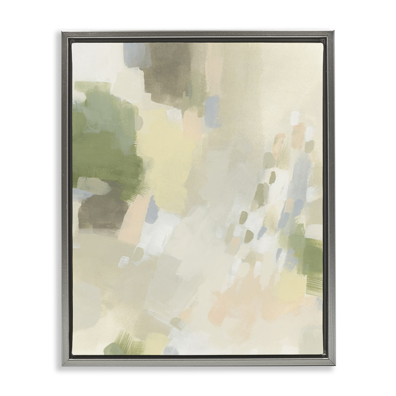 Art mural sur toile flottant abstrait avec sourdine par Joris Hoefnagel, Cadre flottant gris lustré, H 31 po x l 25 po