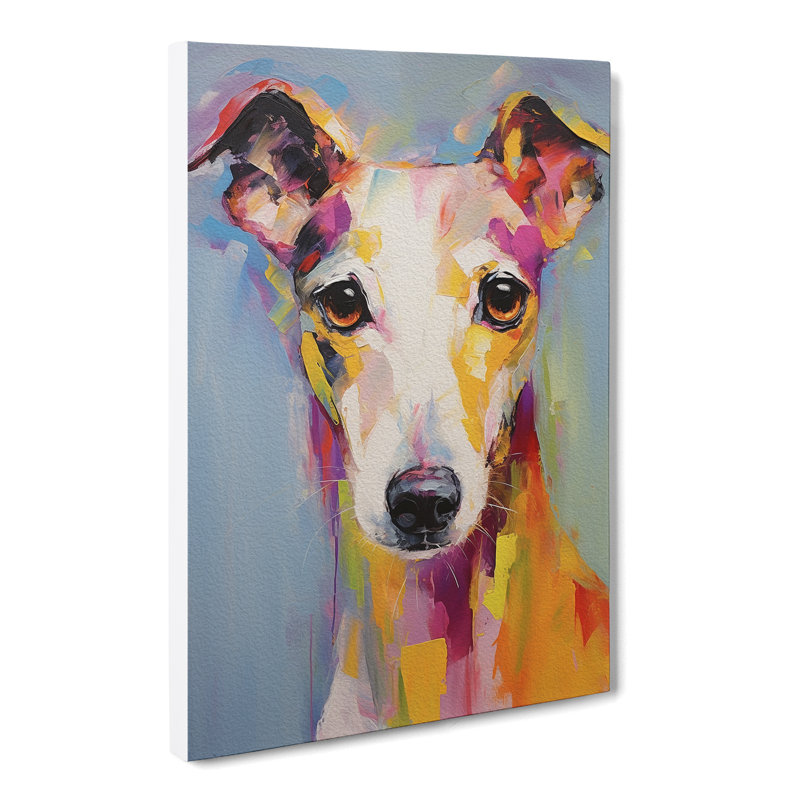 Whippet Impressionism - Wrapped Canvas, 50cm H x 35cm W x 3cm D