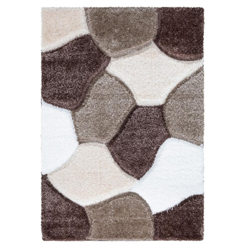 Abelius Geometric Shag Indoor / Outdoor Area Rug, Rectangle 60 x 110cm