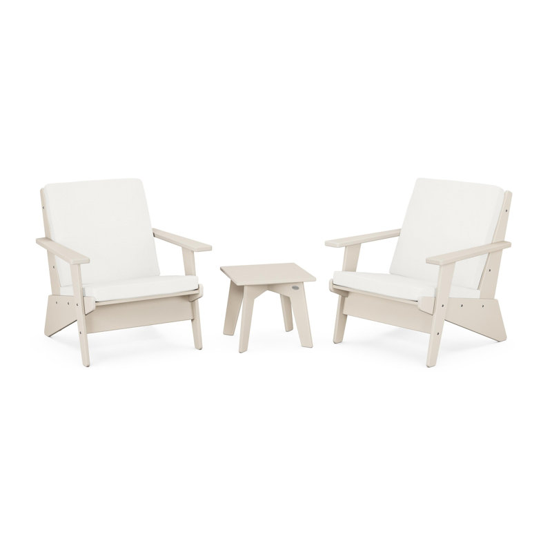 Riviera Modern Lounge 3-Piece Set, Natural Linen, Sand