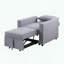 Fauteuil-lit convertible Zaira - Lin gris clair - Poche latérale