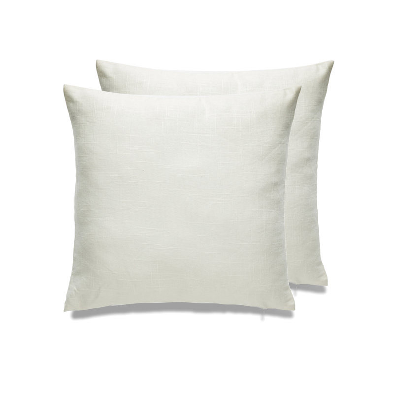  Housse de coussin carré et insert, Mélange de duvet, Ivoire