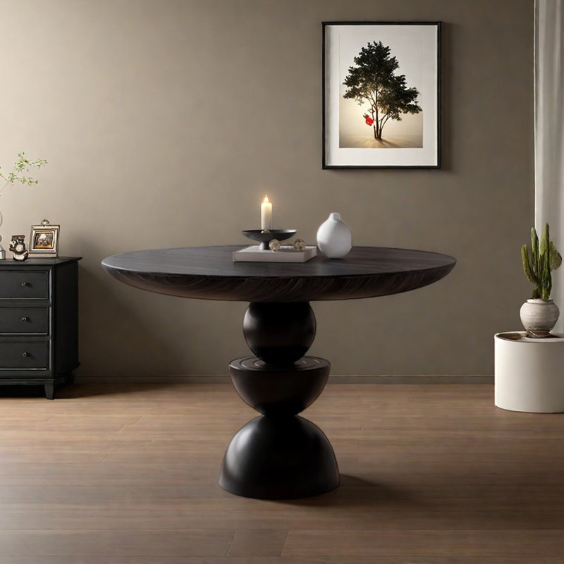 Table ronde durable Pure Black, H 29,52 po x L 43,3 po x l 43,3 po