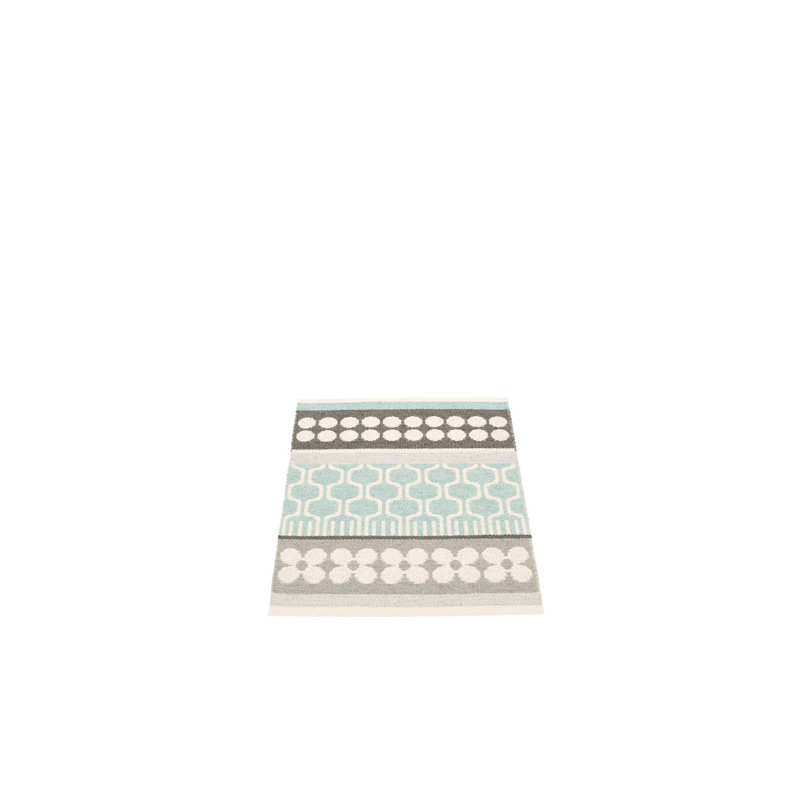 Asta Geometric Area Rug in Turquoise/Beige/Gray