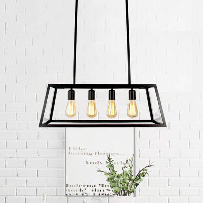4 - Light Dimmable Kitchen Island Geometric Chandelier