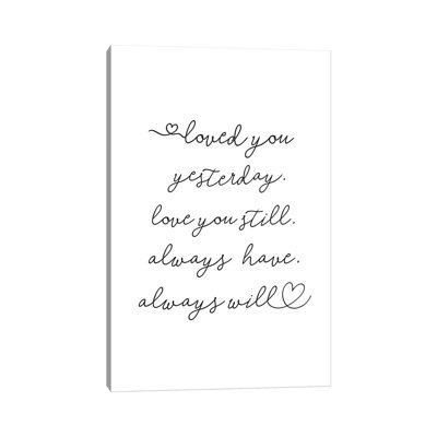 «Love You» par Sissi et Seb, art textuel sur toile tendue