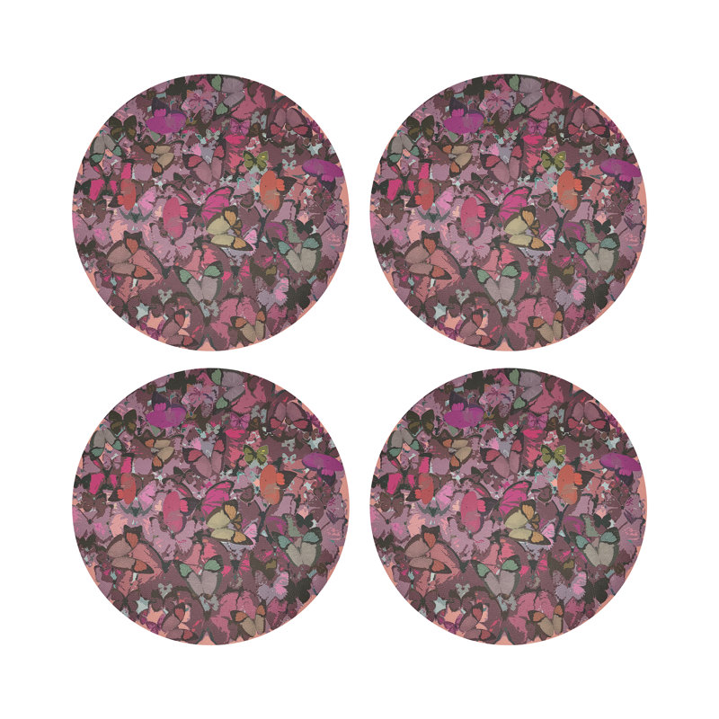 Mariposa Pebble 16" Vinyl Placemat, Pink