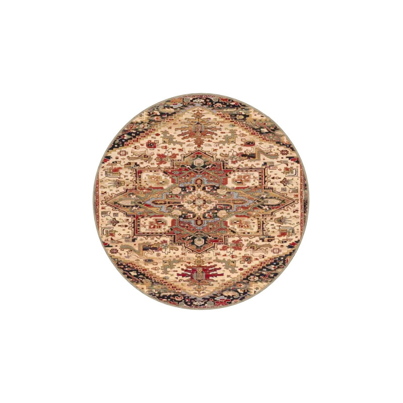 Tapis tissé à motif floral lavable, Sous-tapis rectangulaire 2 pi 6 po x 4 pi 11 po