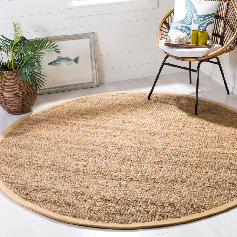 Calidia Natural Fiber Hand Woven Jute Solid Color Rug