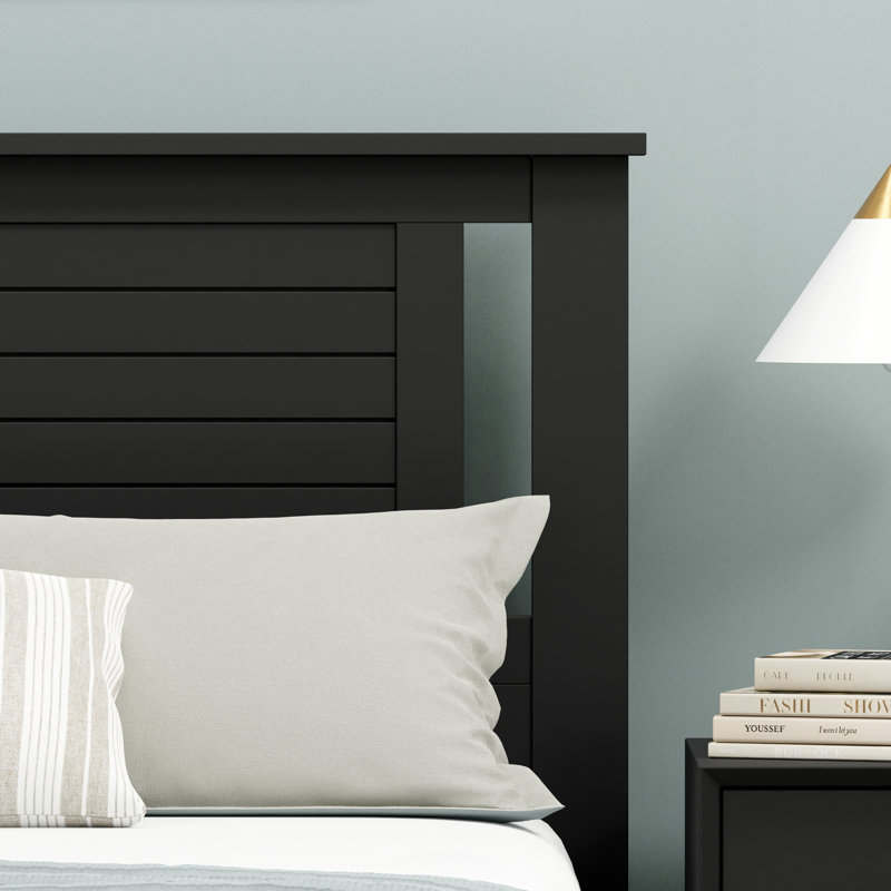 Canton Solid Wood  Platform Bed, Full, Black
