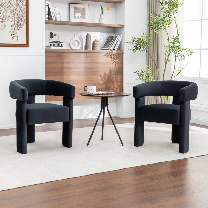 Light-Luxury Velvet Dining Chair, Black