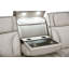 Canapé inclinable électrique Aaz en cuir blanc l 84 po avec repose-tête électrique, lumières DEL, table de chargement sans fil, ports USB et USB-C, rangement et porte-gobelets-419192942