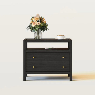 Double-Drawer Charging Nightstand With Streamlined Bullet Handles