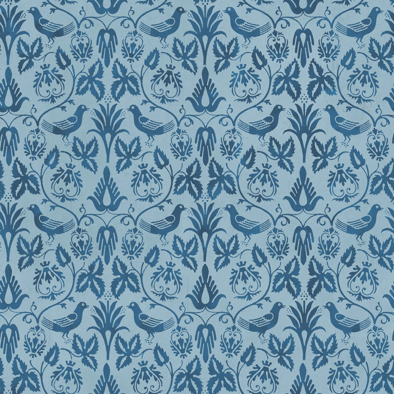 Yuki Osada Damask Wallpaper Double Roll, Blue