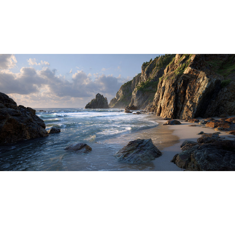 Art mural sur toile Rocky Coastal Cove, H 27,5 po x l 55 po x P 1,5 po