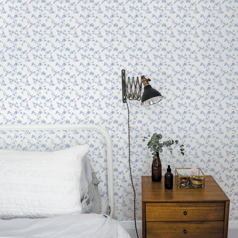 Bryantown 10m x 53cm Matte Wallpaper Roll, Blue