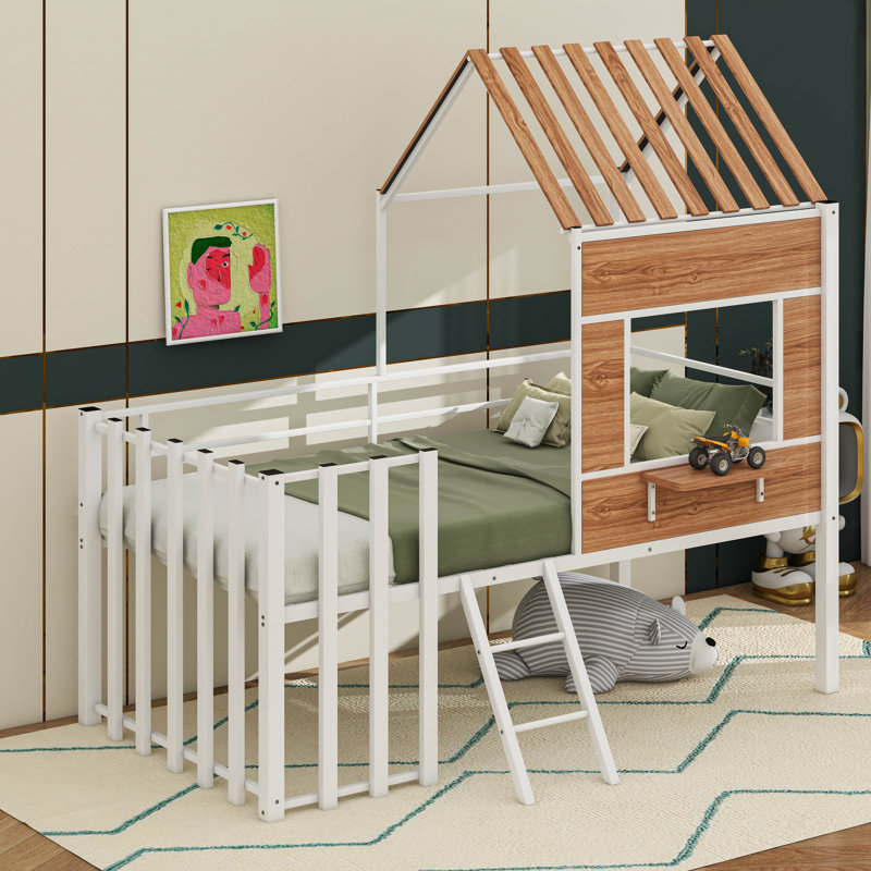 Notburg Kids Twin Loft Bed, White