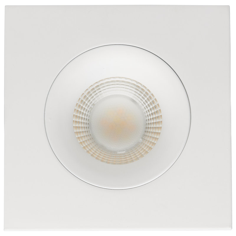 3.5" Square Selectable Color Temperature Dimmable Air-Tight IC Rated LED Canless Recessed Lighting Kit, White