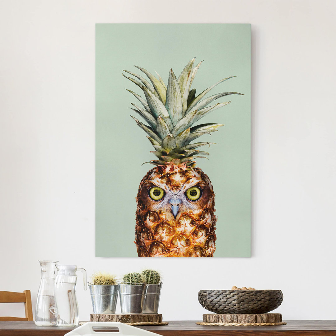 Leinwandbild Ananas Mit Eule von Jonas Loose