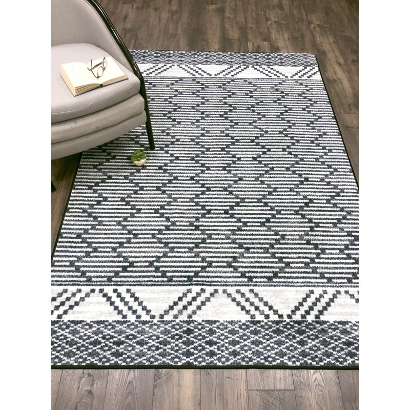 Motif rayé bleu frais, Rectangle 4 pi x 5 pi