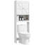 Armoire de rangement au-dessus de la toilette avec portes de grange et tablette ouverte