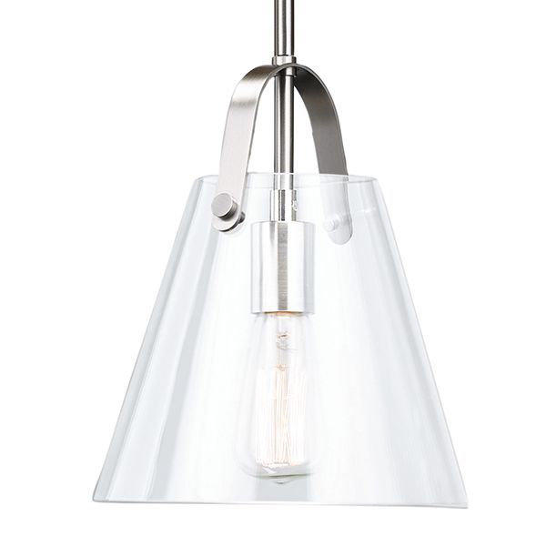 Luminaire suspendu 1 lumière Krusoe, Chrome brossé