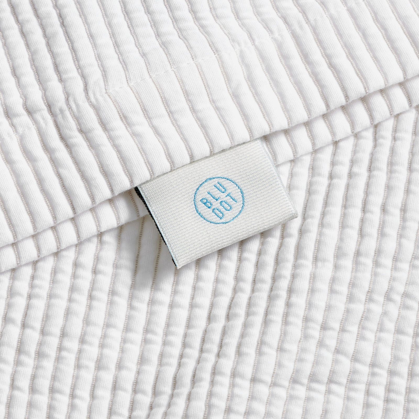 Ripple Cotton Coverlet Set, White/Putty, King Bedspread + 2 King Shams