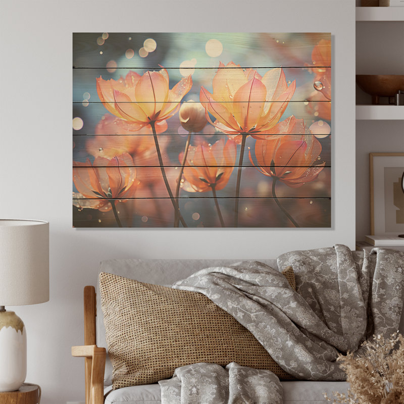 «A Burst of Color - Tulipes», art mural sur bois de pin naturel, H 30 po x l 40 po