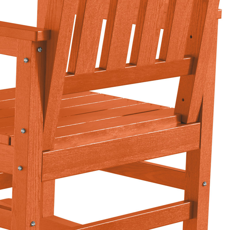 Chaise berçante d'extérieur en PEHD, Orange