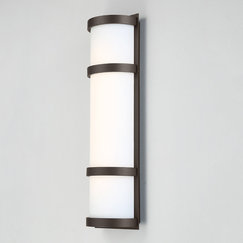 Ferriera LED Indoor and Outdoor Wall Light, Bronze, 20" H x 6" W x 4" D, 12